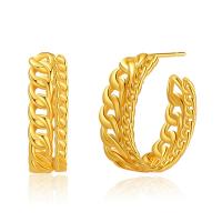 Brass Stud Earring 18K gold plated for woman Sold By Pair