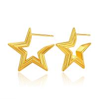 Mässing Stud Örhänge, Star, 18K guldpläterad, för kvinna, 24x24mm, Säljs av Par