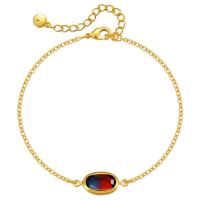 Messing Armbanden, 18K verguld, voor vrouw & met glas strass, meer kleuren voor de keuze, Lengte Ca 6.3 inch, Verkocht door PC