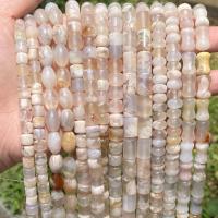 Agaat kralen, White Cherry Blossom Agate, DIY & verschillende grootte voor keus, Per verkocht Ca 38 cm Strand