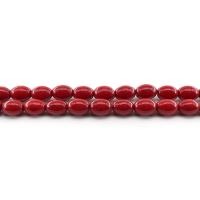 Natural Chalcedony Bead barrel polished dyed & DIY red Approx Sold By Strand