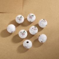 Wood Beads Hemu Beads Round printing DIY 16mm Sold By PC