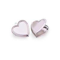 Lo zinco in lega Locket pendenti, 304 acciaio inox, Cuore, lucido, DIY & con medaglione foto & lucidatura macchina, colore originale, 22.50x23mm, Venduto da PC