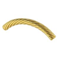 Messing gebogen buis kralen, gold plated, DIY, gouden, nikkel, lood en cadmium vrij, 44x12x5mm, Gat:Ca 3mm, Verkocht door PC