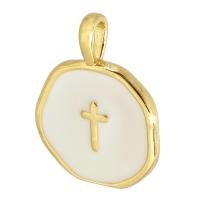 Brass Cross Pendants plated DIY & enamel white nickel lead & cadmium free Approx 2mm Sold By PC