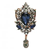 Crystal broche, Zinc Alloy, met Kristal, Hart, gold plated, uniseks & met strass & hol, 48x105mm, Verkocht door PC