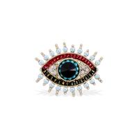 Rhinestone Broche, Zinc Alloy, med Ferskvandsperle, Evil Eye, guldfarve belagt, Unisex & med rhinestone, flere farver til valg, 40x32mm, Solgt af PC