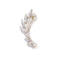 Rhinestone Ørering, Zinc Alloy, guldfarve belagt, for kvinde & med rhinestone, 22x27mm, Solgt af par