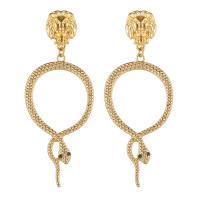 Zinc Alloy Oorbellen, Slang, gold plated, mode sieraden & voor vrouw, gouden, 75x30mm, Verkocht door pair