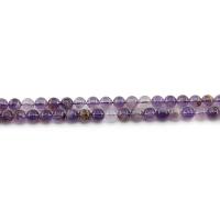 Natürlicher Quarz Perlen Schmuck, Lila+Phantom+Quarz, rund, poliert, DIY & verschiedene Größen vorhanden, violett, verkauft per ca. 38 cm Strang