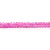 Bead, Rund, polerad, DIY & olika storlek för val & frosted, rosa, Såld Per Ca 38 cm Strand