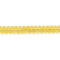 Perles Quartz teint naturel, quartz clair, Rond, poli, teints & DIY & normes différentes pour le choix, Jaune, Vendu par Environ 38 cm brin