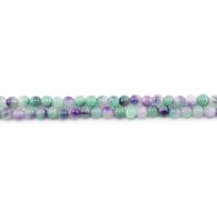 Jade Beads, Jade Rainbow, Runde, poleret, du kan DIY, blandede farver, 6mm, Ca. 62pc'er/Strand, Solgt af Strand