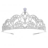 Bridal Tiaras Zinc Alloy silver color plated for woman & with rhinestone silver color nickel lead & cadmium free Sold By PC