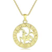 Collier en laiton, avec 1.97inch chaînes de rallonge, Plaqué d'or 14K, bijoux de mode & styles différents pour le choix & pour femme, doré, protéger l'environnement, sans nickel, plomb et cadmium, 21mm, Longueur Environ 15.35 pouce, Vendu par PC