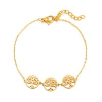 Bracciale gioielli in acciaio inossidabile, 304 acciaio inox, with 1.18inch extender chain, Placcato in oro 14K, gioielli di moda & per la donna, dorato, 10mm, Venduto per Appross. 6.3 pollice filo