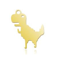 Titanium Steel Pendants 304 Stainless Steel Dinosaur plated Sold By Bag