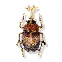 Strass Broche, Zinc Alloy, Insect, plated, uniseks & met strass, meer kleuren voor de keuze, nikkel, lood en cadmium vrij, 65x35mm, Verkocht door PC