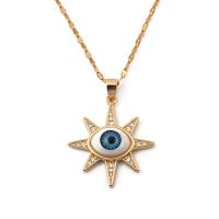 Evil Eye korut kaulakoru, Messinki, kanssa Muovi, 18K kullattu, eri tyylejä valinta & naiselle, Pituus N. 17.71 tuuma, Myymät PC