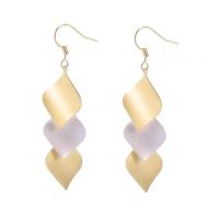 Zinc Alloy Drop Earrings gold color plated for woman Sold By Pair