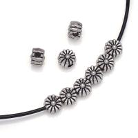 Zink Alloy Flower Pärlor, Blomma, antik silver pläterad, DIY, nickel, bly och kadmium gratis, 4.30x3.50mm, Ca 100PC/Bag, Säljs av Bag