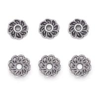 Cink Alloy Perla Cap, Cvijet, starinski srebrne boje pozlaćen, možete DIY, nikal, olovo i kadmij besplatno, 9mm, Približno 100računala/Torba, Prodano By Torba