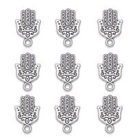 Pendants Sinc Alloy Hand, dath airgid antique plátáilte, unisex, nicil, luaidhe & caidmiam saor in aisce, 13.50x20.50mm, Thart 100ríomhairí pearsanta/Mála, Díolta De réir Mála