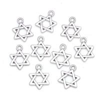 Zinklegering Hangers, Zinc Alloy, Hexagram, antiek zilver plated, uniseks & hol, nikkel, lood en cadmium vrij, 15.50x18mm, Ca 100pC's/Bag, Verkocht door Bag