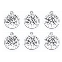 Sinkkiseos riipukset, Tree of Life, antiikki hopea päällystetty, Unisex & ontto, nikkeli, lyijy ja kadmium vapaa, 17x20mm, N. 100PC/laukku, Myymät laukku