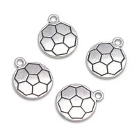 Pendentifs en alliage de zinc, Football, Plaqué de couleur d'argent, unisexe, protéger l'environnement, sans nickel, plomb et cadmium, 14x17mm, Environ 100PC/sac, Vendu par sac