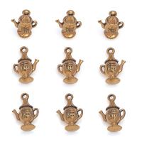 Sinc Alloy Pendants, teapot, dath an óir antique plátáilte, unisex, nicil, luaidhe & caidmiam saor in aisce, 11x17.50mm, Thart 100ríomhairí pearsanta/Mála, Díolta De réir Mála