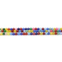 Marmor Beads, Farvet Marble, Runde, poleret, du kan DIY & facetteret, blandede farver, 6mm, Ca. 62pc'er/Strand, Solgt af Strand