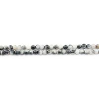 Grânulos de Jade, jade colorida, Roda, polido, DIY, branco e preto, 6mm, Aprox 62PCs/Strand, vendido por Strand