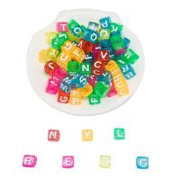 Alphabet Acryl Perlen, Alphabet-Buchstabe, DIY & Emaille, keine, 7x7mm, Bohrung:ca. 4mm, 100PCs/Tasche, verkauft von Tasche