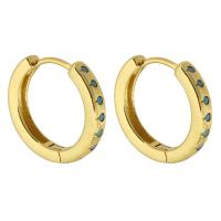 Messing Huggie Hoop Earring, met Hars, Donut, gold plated, mode sieraden & voor vrouw, gouden, nikkel, lood en cadmium vrij, 3x17x18mm, Verkocht door pair