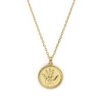 Evil Eye sieraden ketting, Messing, gold plated, verschillende stijlen voor de keuze & micro pave zirconia & voor vrouw, goud, 515mm, Verkocht door PC