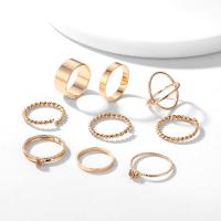 Zinc Alloy Ring Set plated nine pieces & for woman & with rhinestone nickel lead & cadmium free US Ring Sold By Set