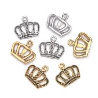 Zinc Alloy Crown Pendler, forgyldt, Unisex & hule, flere farver til valg, nikkel, bly & cadmium fri, 18.50x16mm, Ca. 100pc'er/Bag, Solgt af Bag