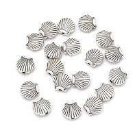 Pendentifs animaux en alliage de zinc, coquille, Plaqué de couleur d'argent, DIY, protéger l'environnement, sans nickel, plomb et cadmium, 8.72mm, Environ 100PC/sac, Vendu par sac