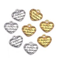 Pendentifs coeur en alliage de zinc, Placage, unisexe, plus de couleurs à choisir, protéger l'environnement, sans nickel, plomb et cadmium, 13x12mm, Environ 100PC/sac, Vendu par sac