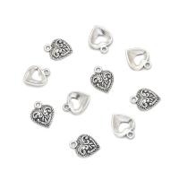 Colgantes de Aleación de Zinc en Forma de Corazón, chapado en color de plata antigua, unisexo, libre de níquel, plomo & cadmio, 11.89x15mm, aproximado 1580PCs/KG, Vendido por KG