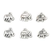 Pendentifs animaux en alliage de zinc, éléphant, Plaqué de couleur d'argent, unisexe & normes différentes pour le choix, plus de couleurs à choisir, protéger l'environnement, sans nickel, plomb et cadmium, Environ 100PC/sac, Vendu par sac