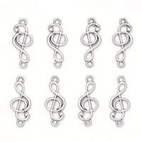 Forbindelse til zinklegering, Zinc Alloy, Music Note, antik sølv farve forgyldt, du kan DIY & 1/1 løkke & hule, nikkel, bly & cadmium fri, 9.50x23.50mm, Ca. 100pc'er/Bag, Solgt af Bag