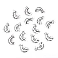 Colgantes de luna la aleación del cinc, aleación de zinc, Luna y estrella, chapado en color de plata antigua, unisexo, libre de níquel, plomo & cadmio, 10.50x17mm, aproximado 100PCs/Bolsa, Vendido por Bolsa