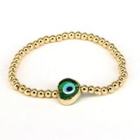 Bracelet Evil Eye bijoux, laiton, avec chalumeau, Mauvais œil, Placage de couleur d'or, pour femme, plus de couleurs à choisir, protéger l'environnement, sans nickel, plomb et cadmium, Longueur 6.69 pouce, Vendu par PC