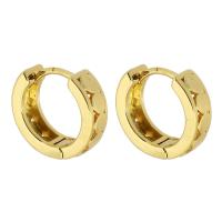 Pendiente de aro del aro de latón, metal, Donut, chapado en color dorado, Joyería & para mujer, dorado, libre de níquel, plomo & cadmio, 4x12x13mm, Vendido por Par