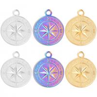 Titanium Steel Pendants Flat Round Vacuum Ion Plating Unisex Sold By PC