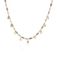 Evil Eye sieraden ketting, Messing, gold plated, voor vrouw & glazuur, meer kleuren voor de keuze, 450mm, Verkocht door PC