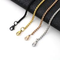 Rustfrit Stål Nekclace Chain, Stainless Steel, Bæredygtig & mode smykker, flere farver til valg, 10Strands/Lot, Solgt af Lot