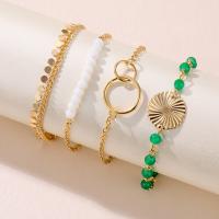 Sinc Alloy Bracelet, le Crystal, le 1.96inch slabhra extender, dath an óir plated, 4 phíosa & jewelry faisin & do bhean, Fad Thart 5.9 Inse, Thart 6.3 Inse, Thart 6.7 Inse, Díolta De réir Socraigh